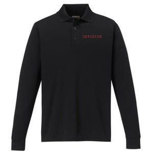 Impostor Game Meme Performance Long Sleeve Polo