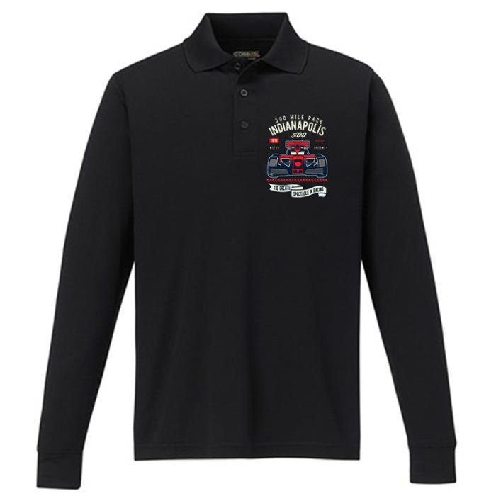 Indianapolis Mile Race Performance Long Sleeve Polo