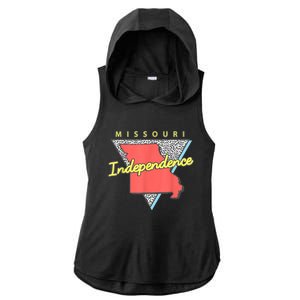 Independence Missouri Retro Triangle Mo City Ladies PosiCharge Tri-Blend Wicking Draft Hoodie Tank