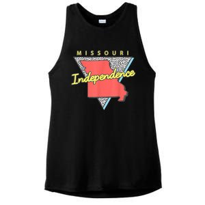 Independence Missouri Retro Triangle Mo City Ladies PosiCharge Tri-Blend Wicking Tank