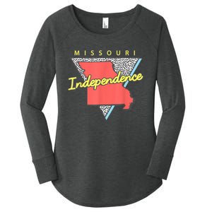 Independence Missouri Retro Triangle Mo City Women's Perfect Tri Tunic Long Sleeve Shirt