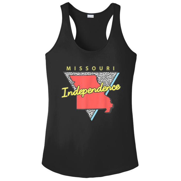 Independence Missouri Retro Triangle Mo City Ladies PosiCharge Competitor Racerback Tank