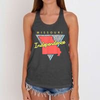 Independence Missouri Retro Triangle Mo City Women's Knotted Racerback Tank