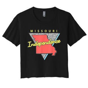 Independence Missouri Retro Triangle Mo City Women's Crop Top Tee