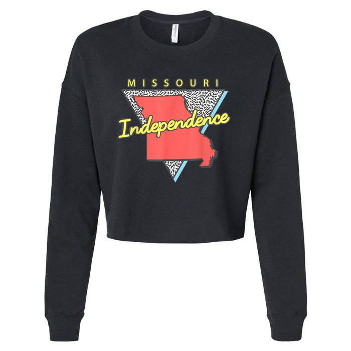 Independence Missouri Retro Triangle Mo City Cropped Pullover Crew