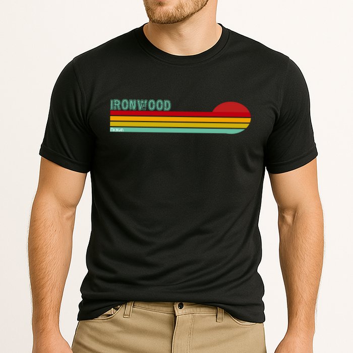 Ironwood Michigan Retro Cooling Performance Crew T-Shirt