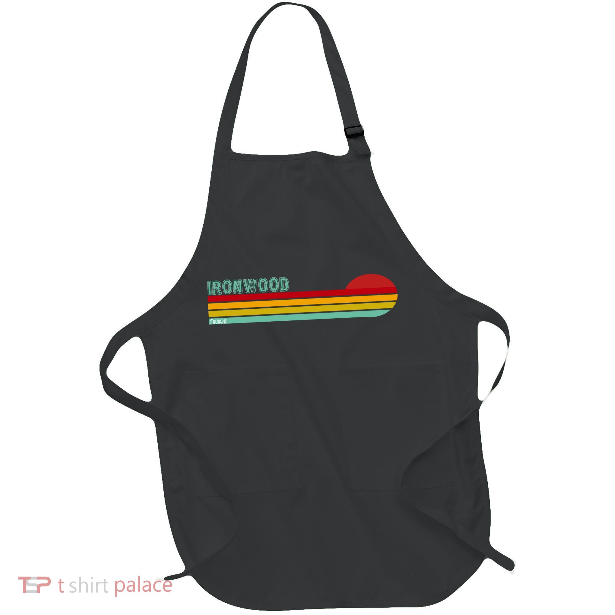 Ironwood Michigan Retro Full-Length Apron With Pockets