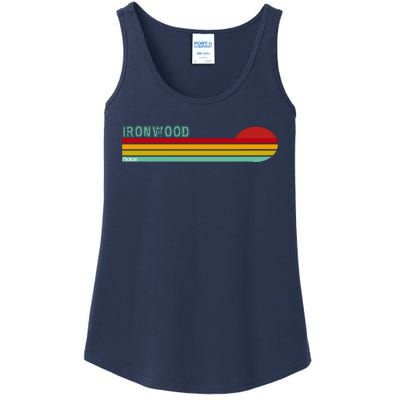 Ironwood Michigan Retro Ladies Essential Tank