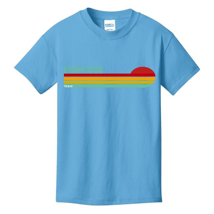 Ironwood Michigan Retro Kids T-Shirt