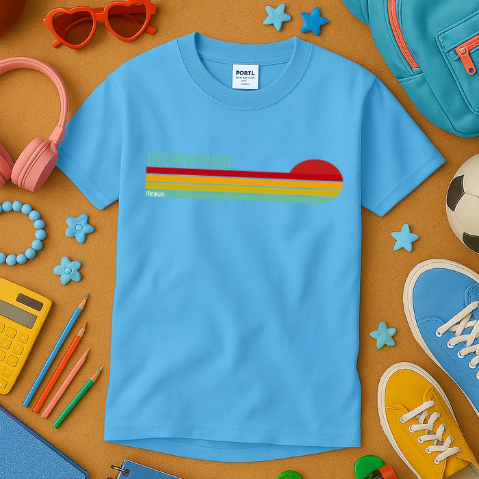 Ironwood Michigan Retro Kids T-Shirt