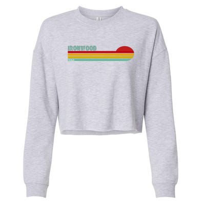 Ironwood Michigan Retro Cropped Pullover Crew