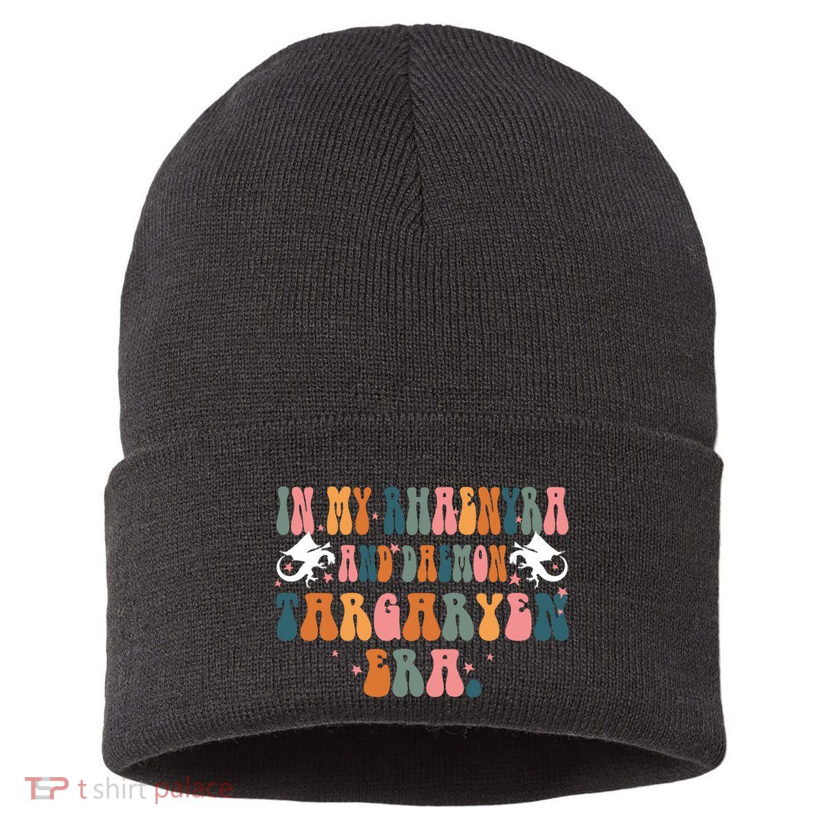 In My Rhaenyra And Daemon Targaryen Erateam Black Dragon Sustainable Knit Beanie