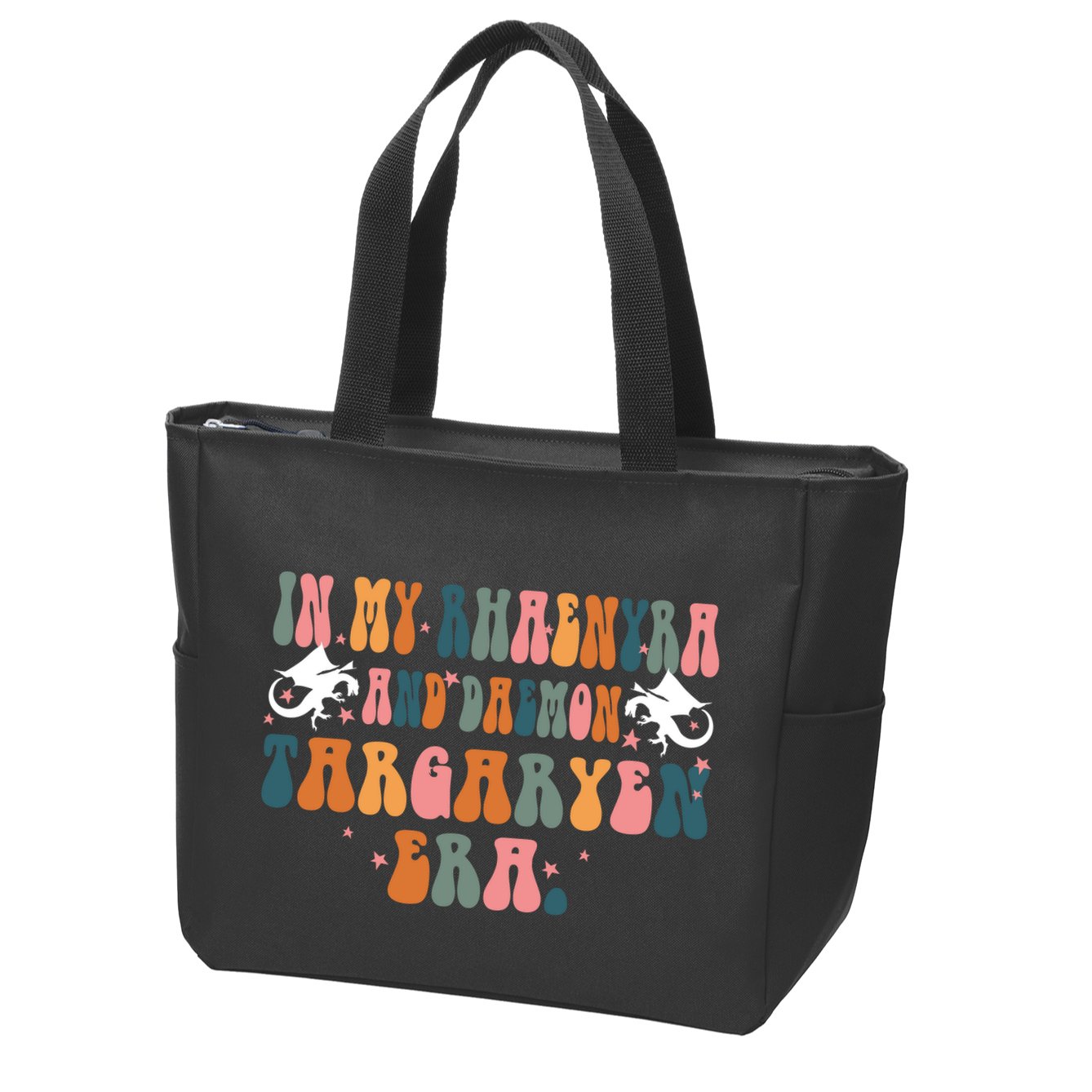 In My Rhaenyra And Daemon Targaryen Erateam Black Dragon Zip Tote Bag