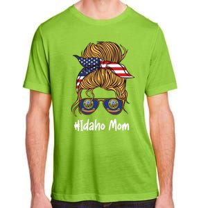 Idaho Mom Retro Patriotic American Flag Mothers Day Meaningful Gift Adult ChromaSoft Performance T-Shirt