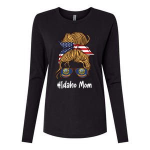 Idaho Mom Retro Patriotic American Flag Mothers Day Meaningful Gift Womens Cotton Relaxed Long Sleeve T-Shirt