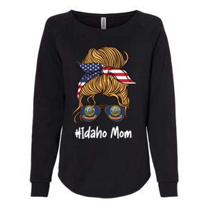 Idaho Mom Retro Patriotic American Flag Mothers Day Meaningful Gift Womens California Wash Sweatshirt