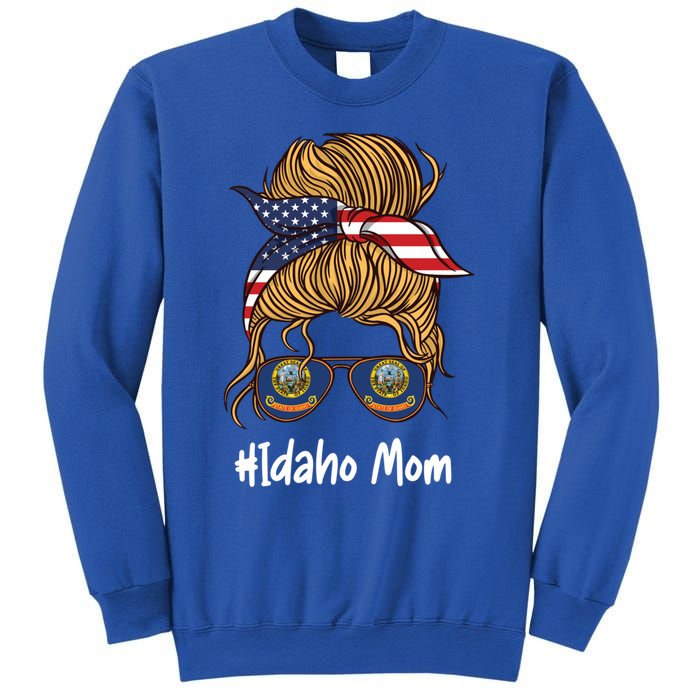 Idaho Mom Retro Patriotic American Flag Mothers Day Meaningful Gift Sweatshirt