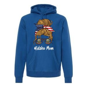 Idaho Mom Retro Patriotic American Flag Mothers Day Meaningful Gift Premium Hoodie