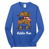 Idaho Mom Retro Patriotic American Flag Mothers Day Meaningful Gift Tall Long Sleeve T-Shirt