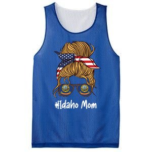 Idaho Mom Retro Patriotic American Flag Mothers Day Meaningful Gift Mesh Reversible Basketball Jersey Tank