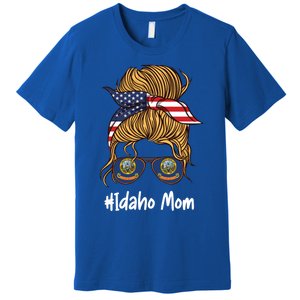 Idaho Mom Retro Patriotic American Flag Mothers Day Meaningful Gift Premium T-Shirt