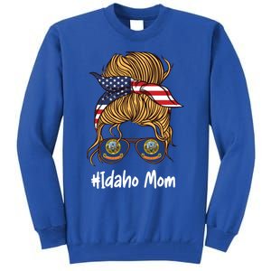 Idaho Mom Retro Patriotic American Flag Mothers Day Meaningful Gift Tall Sweatshirt