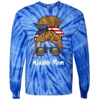 Idaho Mom Retro Patriotic American Flag Mothers Day Meaningful Gift Tie-Dye Long Sleeve Shirt