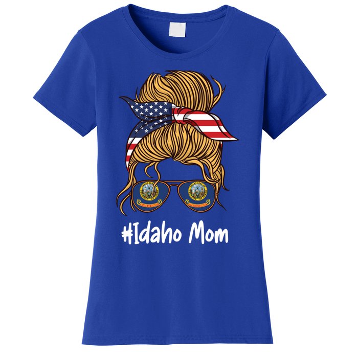 Idaho Mom Retro Patriotic American Flag Mothers Day Meaningful Gift Women's T-Shirt