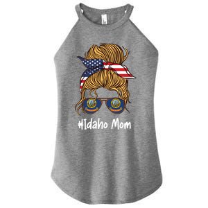 Idaho Mom Retro Patriotic American Flag Mothers Day Meaningful Gift Women's Perfect Tri Rocker Tank