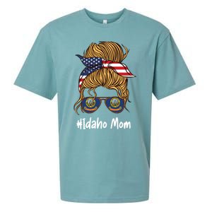 Idaho Mom Retro Patriotic American Flag Mothers Day Meaningful Gift Sueded Cloud Jersey T-Shirt