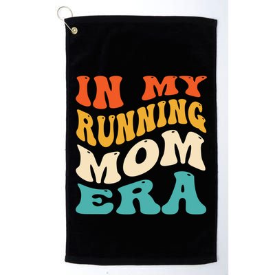 In My Running Mom Era Funny Runner Mom Retro Groovy Cute Gift Golf Towel