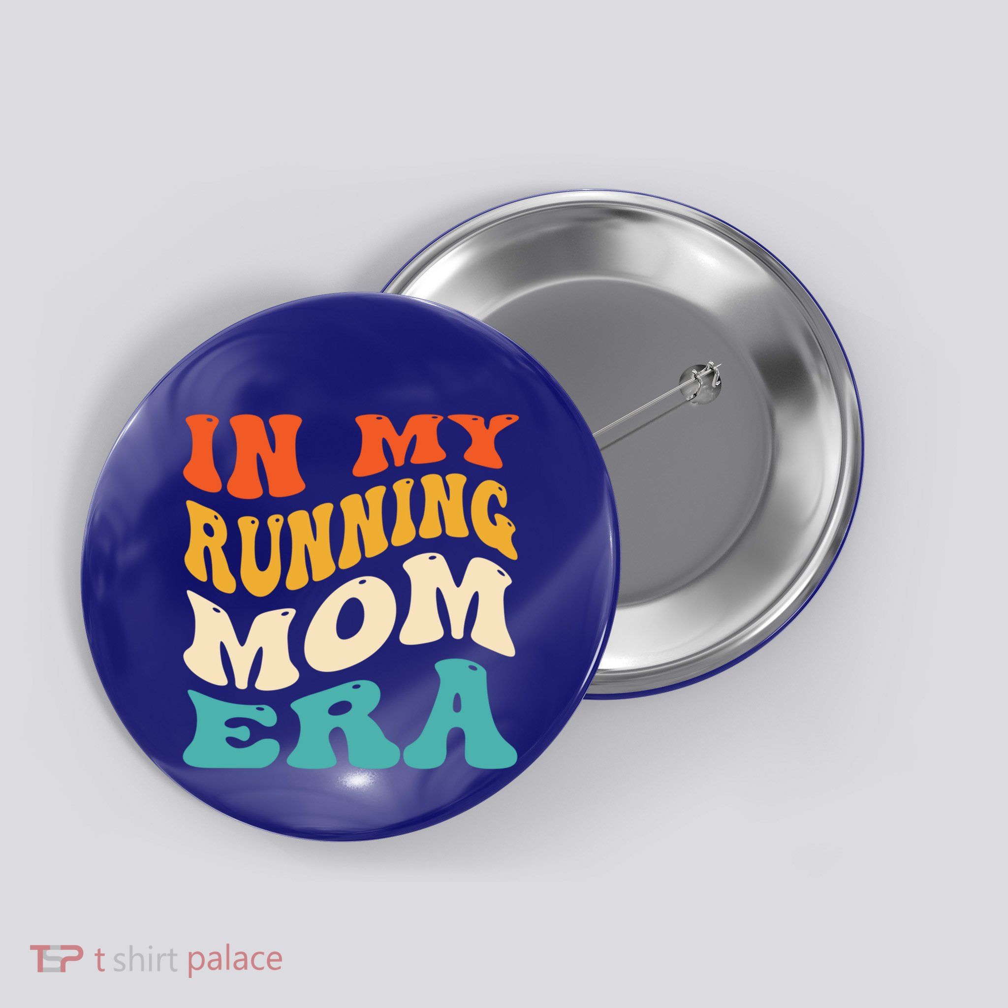 In My Running Mom Era Funny Runner Mom Retro Groovy Cute Gift Button