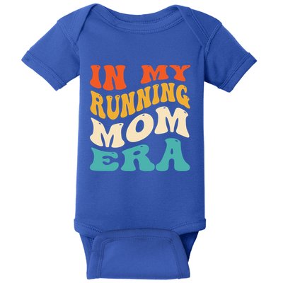 In My Running Mom Era Funny Runner Mom Retro Groovy Cute Gift Baby Bodysuit