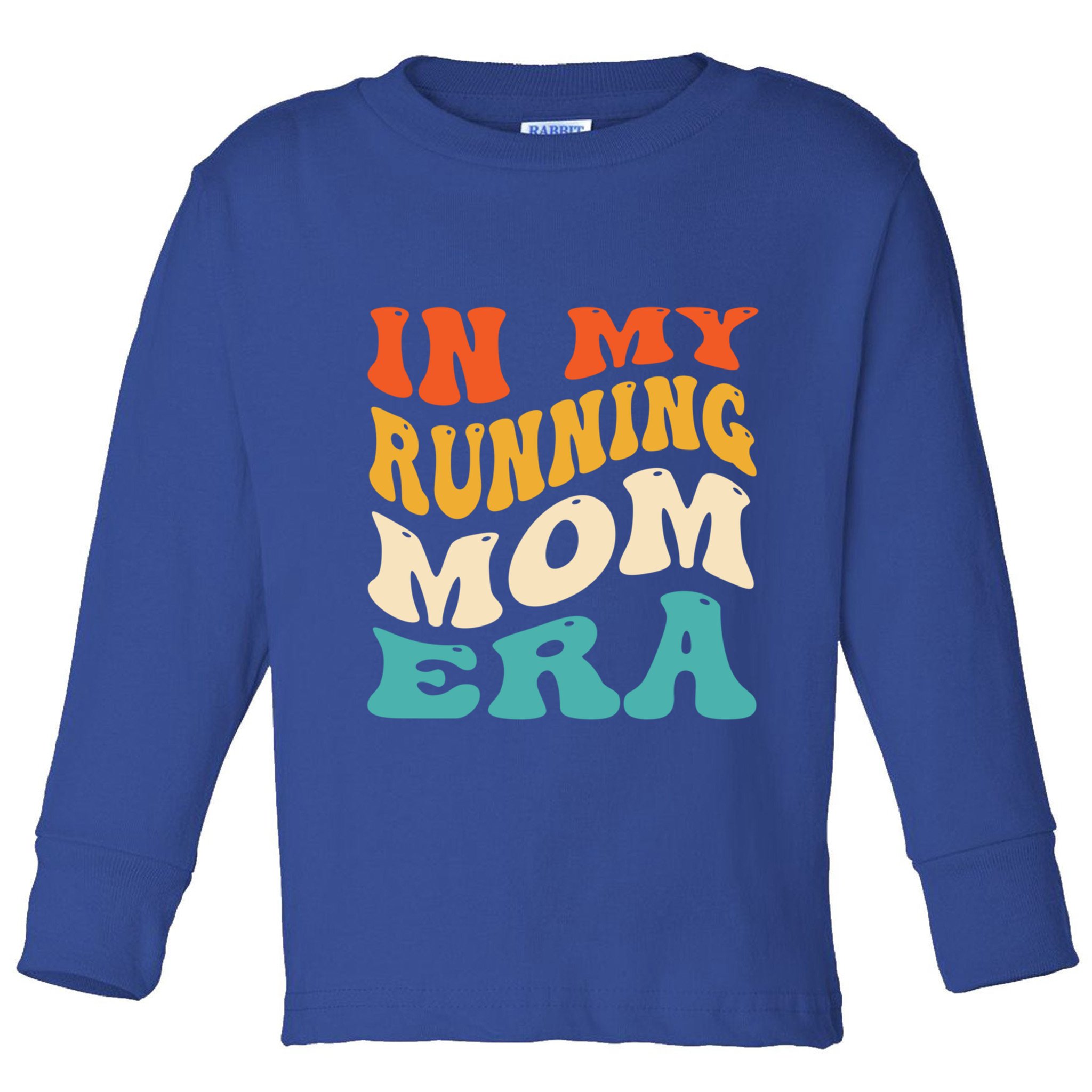 In My Running Mom Era Funny Runner Mom Retro Groovy Cute Gift Toddler Long Sleeve Shirt