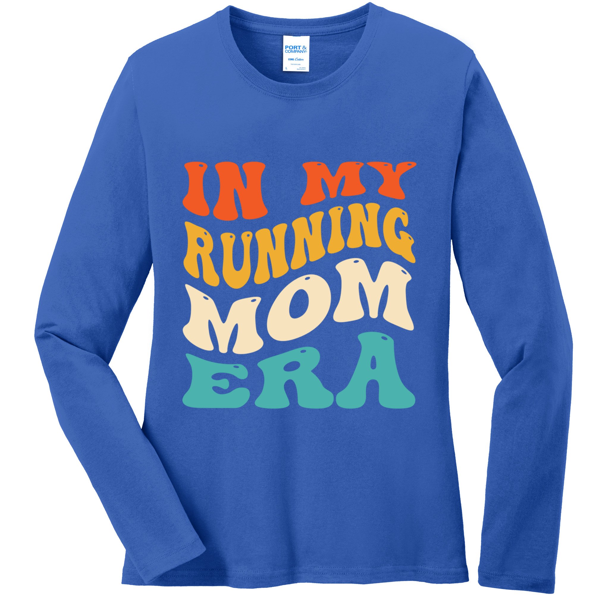 In My Running Mom Era Funny Runner Mom Retro Groovy Cute Gift Ladies Long Sleeve Shirt