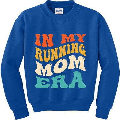 In My Running Mom Era Funny Runner Mom Retro Groovy Cute Gift Kids Sweatshirt