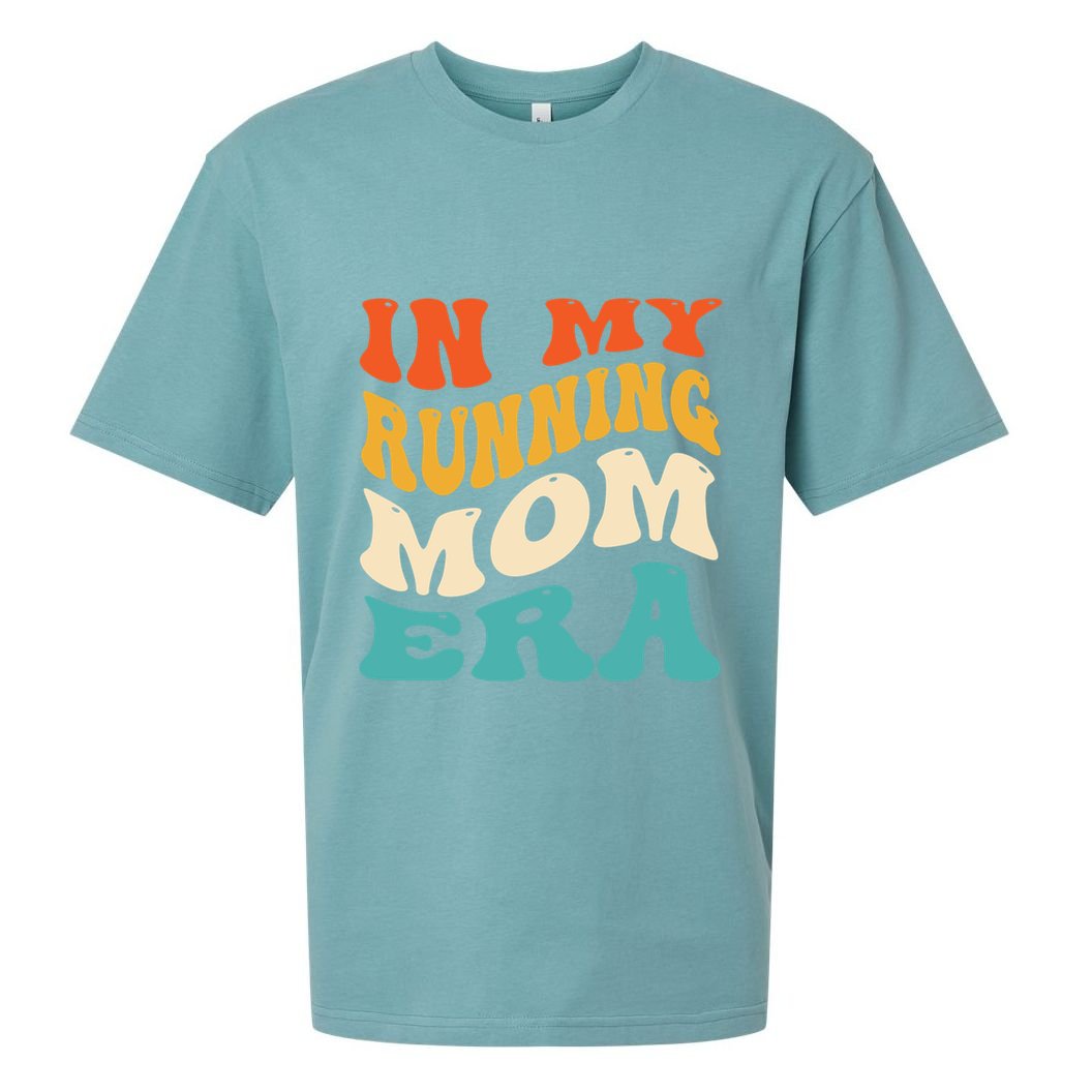 In My Running Mom Era Funny Runner Mom Retro Groovy Cute Gift Sueded Cloud Jersey T-Shirt