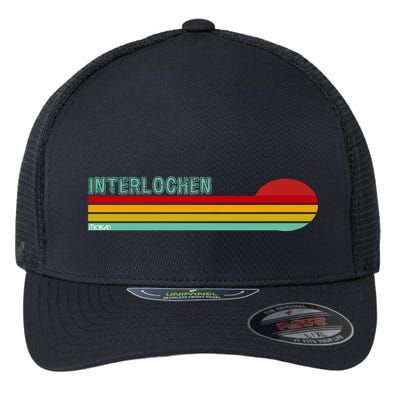 Interlochen Michigan Retro Flexfit Unipanel Trucker Cap