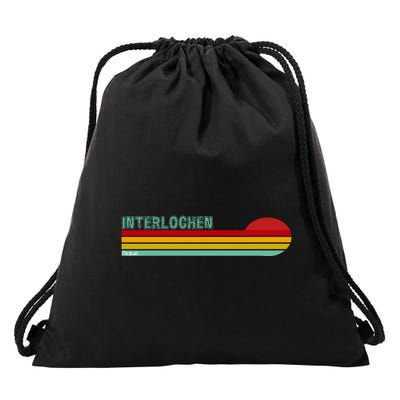 Interlochen Michigan Retro Drawstring Bag