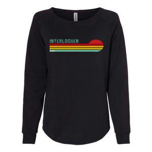 Interlochen Michigan Retro Womens California Wash Sweatshirt