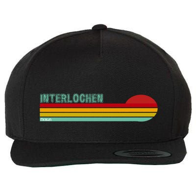 Interlochen Michigan Retro Wool Snapback Cap