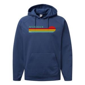 Interlochen Michigan Retro Performance Fleece Hoodie