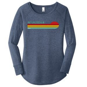 Interlochen Michigan Retro Women's Perfect Tri Tunic Long Sleeve Shirt