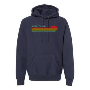 Interlochen Michigan Retro Premium Hoodie