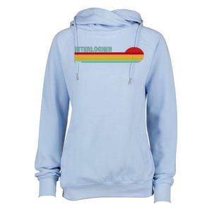 Interlochen Michigan Retro Womens Funnel Neck Pullover Hood