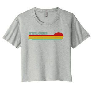 Interlochen Michigan Retro Women's Crop Top Tee