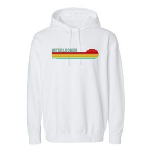 Interlochen Michigan Retro Garment-Dyed Fleece Hoodie