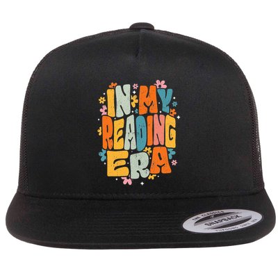 In My Reading Era Groovy Reader Librarian Teacher Book Lover Flat Bill Trucker Hat