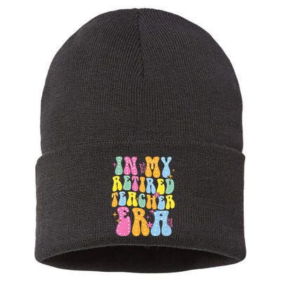 In My Retired Teacher Era Class Of 2025 Funny Retirement Sustainable Knit Beanie