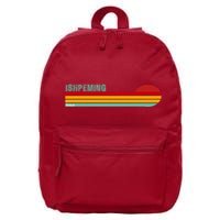 Ishpeming Michigan Retro 16 in Basic Backpack